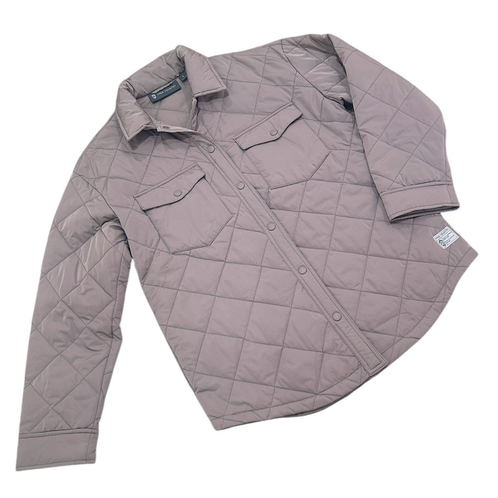 Free Country trailblazer Quilted Utility Shacket Jacket Taupe size small - Picture 4 of 11